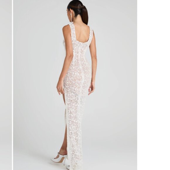 NADINE MERABI Louisa White Dress SIZE SMALL PETITE - Picture 3 of 3